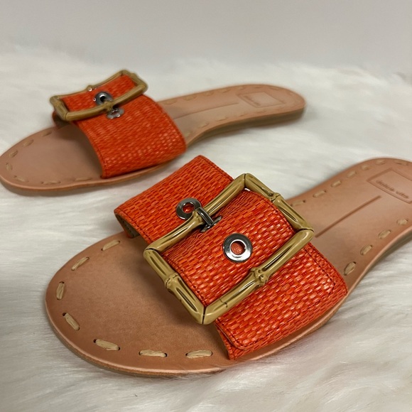 Dolce Vita Dasa Sandals In Orange Raffia Size 8.5 NWOB - Picture 9 of 10